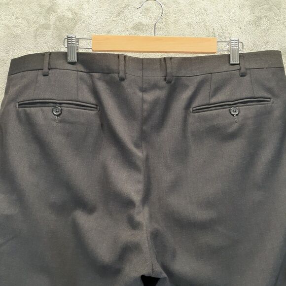 Santorelli Pants Mens 42x 27 Dark Gray Luxury Serge Wool Trousers Dress Slacks - Picture 10 of 11